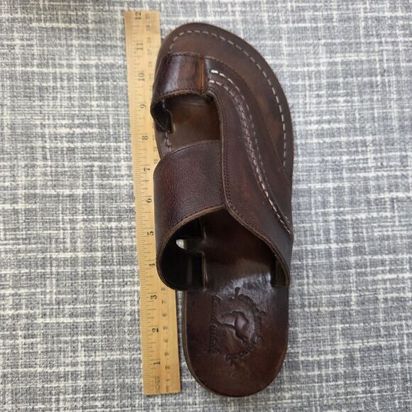 Jerusalem Sandals Peter Leather Toe Strap Sandal Men\'s 43 (10) Brown (HTF Size) main image 12